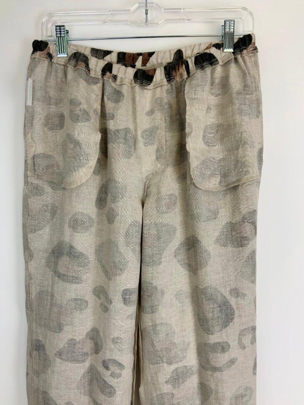 New Watercolor Leopard Print Linen Pants from iLinen Lifestyle Sz M - Picture 13 of 16